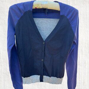 Weekend by MaxMara Colorblock Cardigan Sweater, Size XS